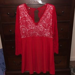 Red Lace Formal Dress